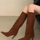 Pointed Toe High Heel Knee High Boots