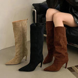 Pointed Toe High Heel Knee High Boots
