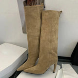 Pointed Toe High Heel Knee High Boots